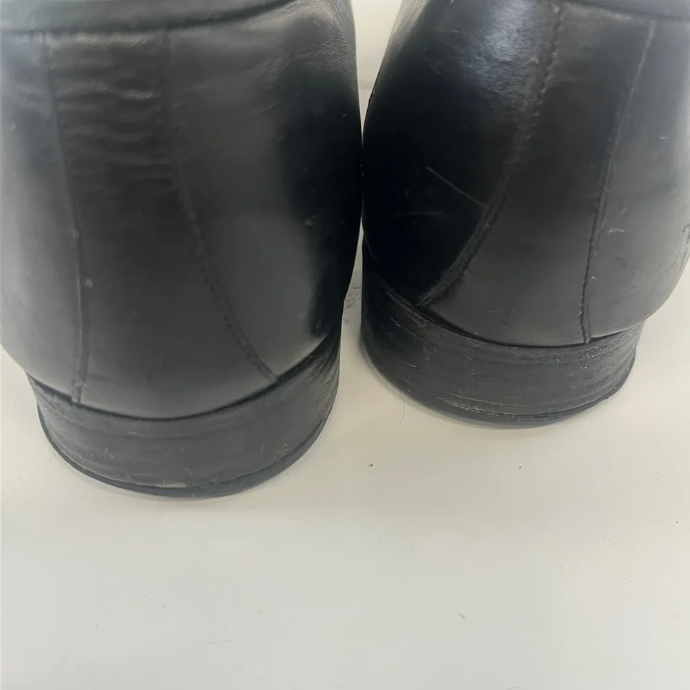 Gravati Mens Black Leather Penny Loafers Italy Almond Toe Dress Shoes Size 11 M